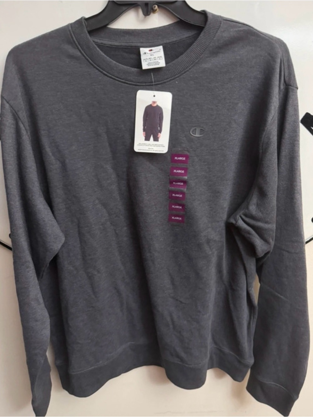 Champion Men's Crewneck Sweatshirt in Charcoal